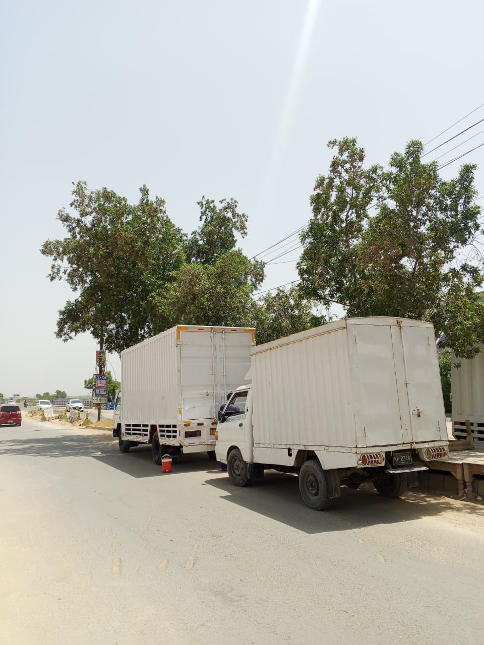 Truck travelling on highway